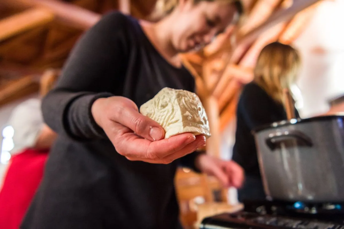 Oscypek - wykonany przez uczestnika warsztatów